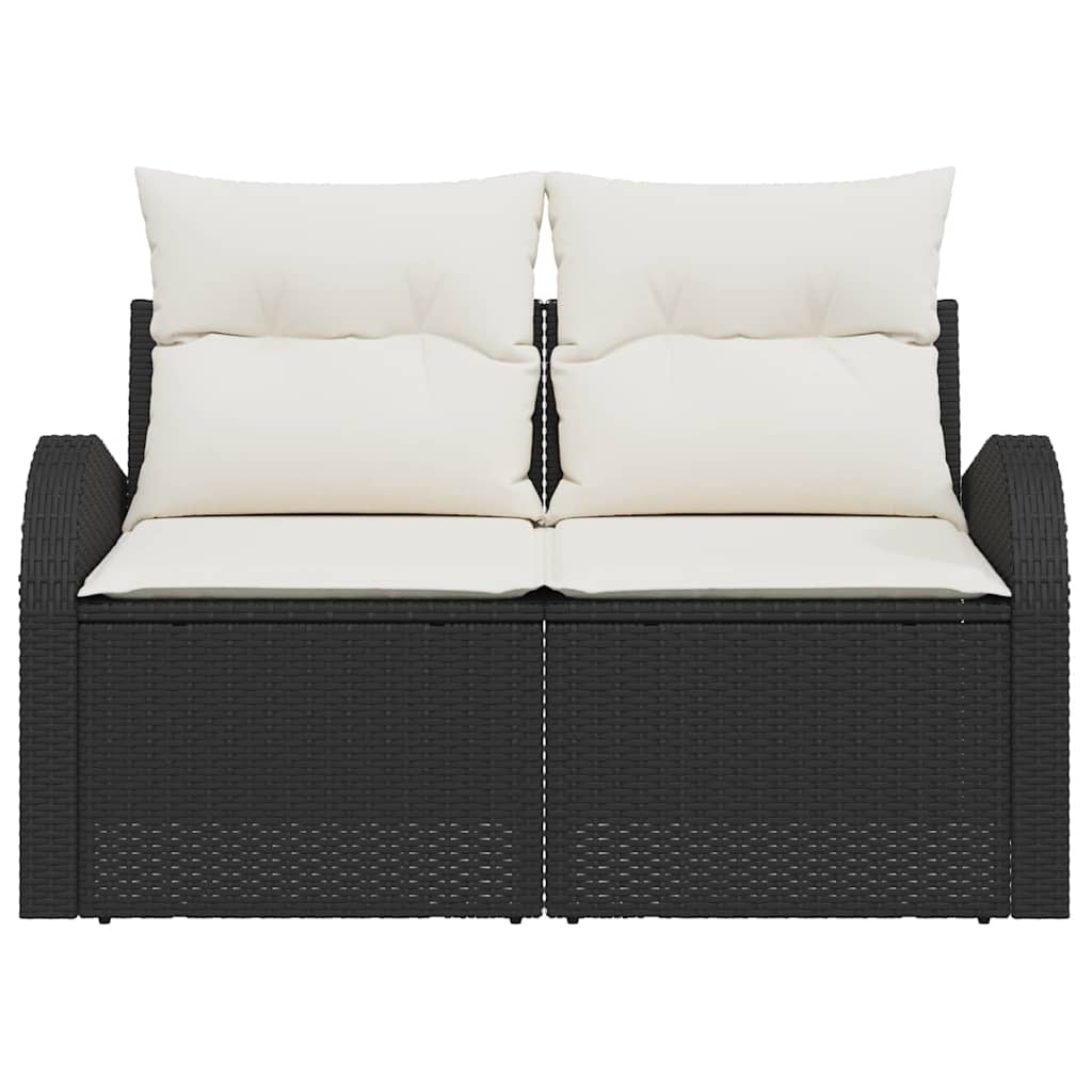 Gartensofa Schwarz 124 x 62 x 69cm Poly-Rattan